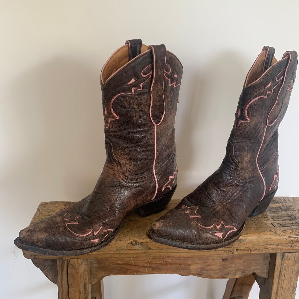Old Gringo Chocolate Brown + Pink Bookts